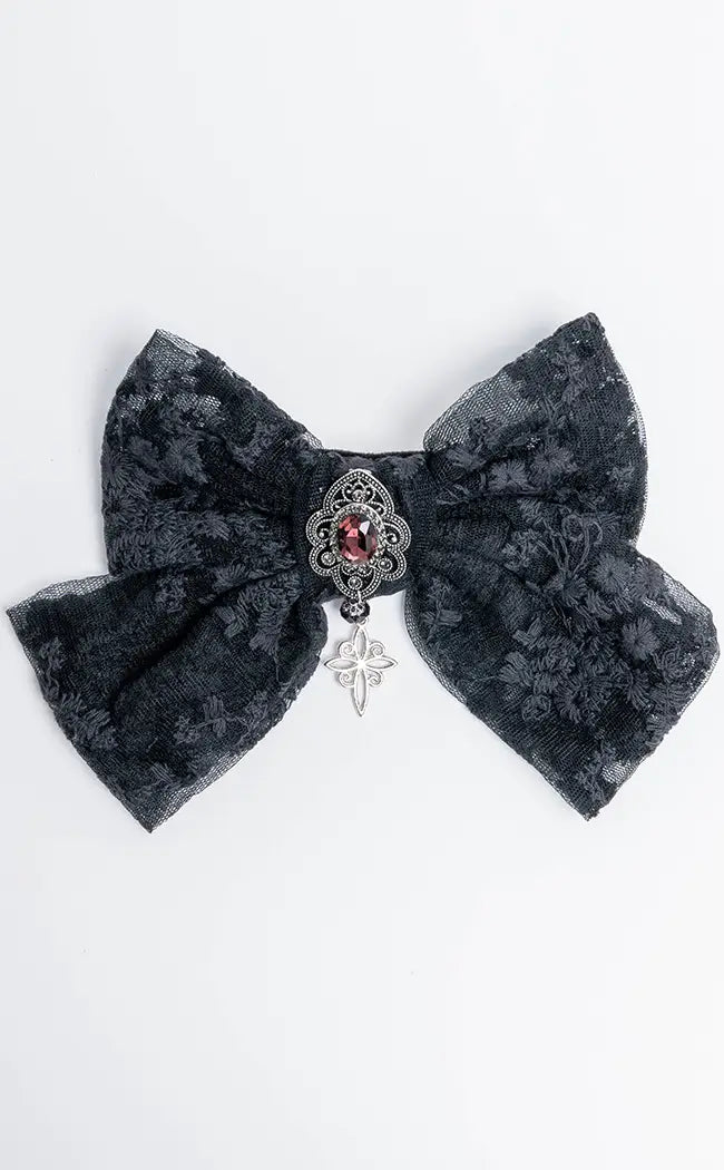 The Countess Black Lace Bow Hairclip