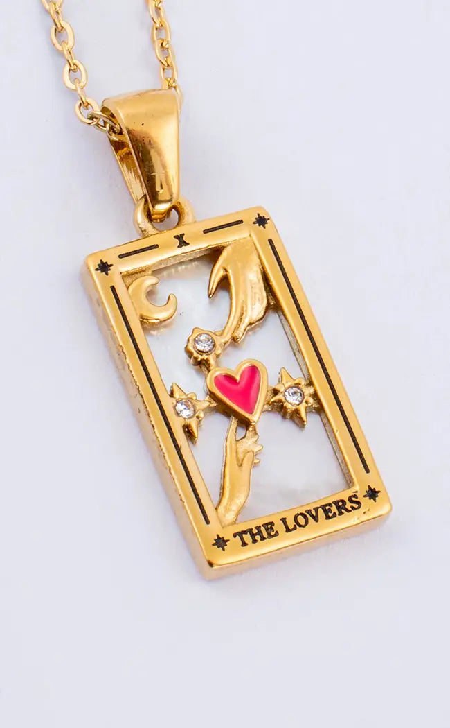 The Lovers Tarot Necklace | 18K Gold-Gothic Jewellery-Tragic Beautiful