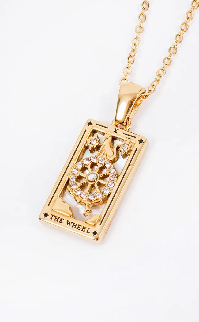 The Wheel Tarot Necklace | 18K Gold-Gothic Jewellery-Tragic Beautiful