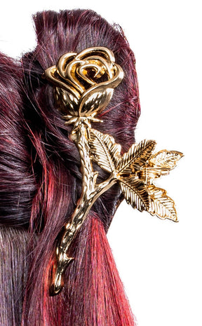 Thorns Rose Hair Claw Clip | Silver or Gold