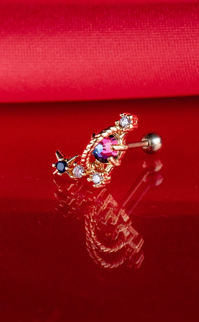 Titanium Cartilage Barbell | Cosmos-Impaler Body Jewellery-Tragic Beautiful