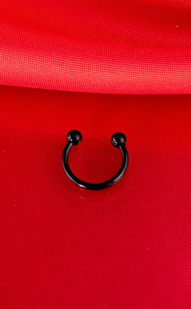 Titanium Horseshoe Ring | Black-Impaler-Tragic Beautiful