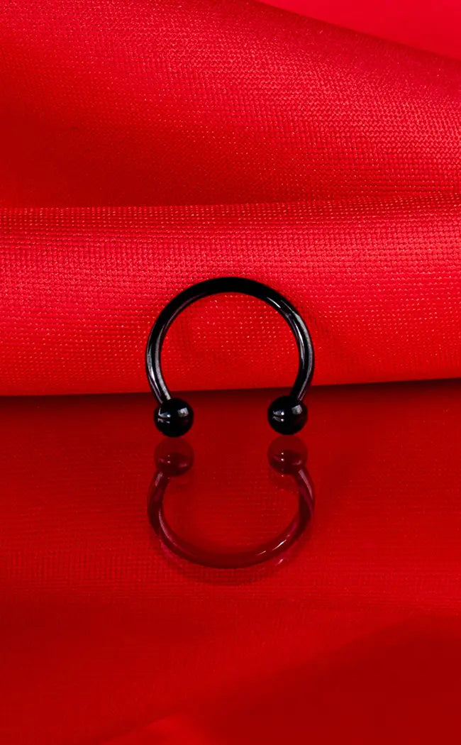 Titanium Horseshoe Ring | Black-Impaler-Tragic Beautiful