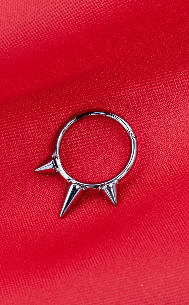 Titanium Septum Ring | Trinity Spike-Impaler-Tragic Beautiful