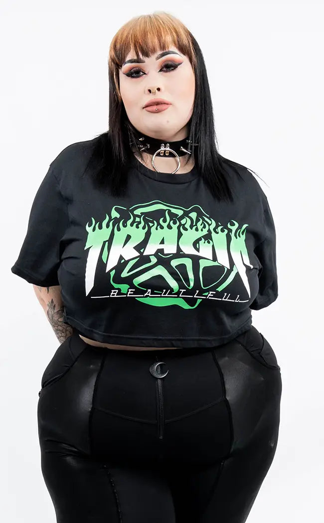 Tragic Green Crop Tee | Plus Size