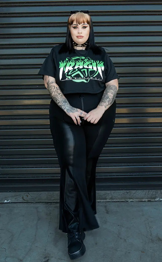 Tragic Green Crop Tee | Plus Size