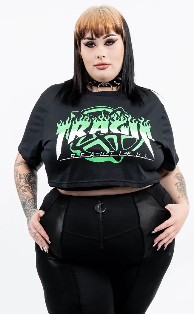 Tragic Green Crop Tee | Plus Size