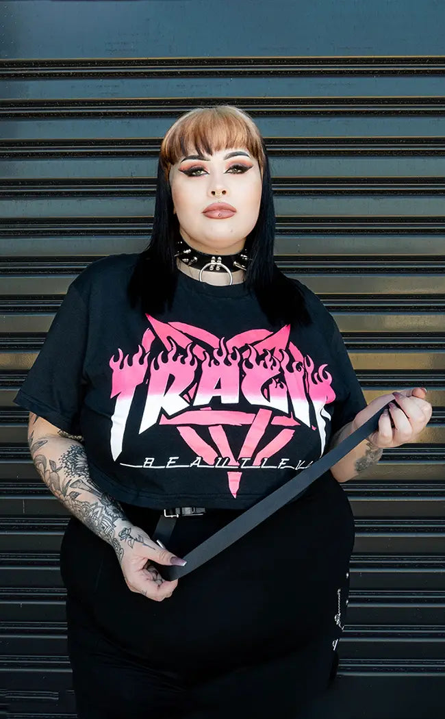 Tragic Pink Crop Tee | Plus Size