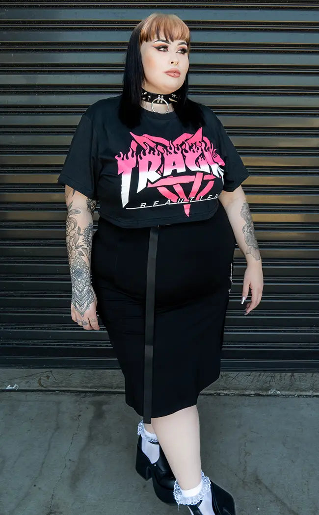 Tragic Pink Crop Tee | Plus Size