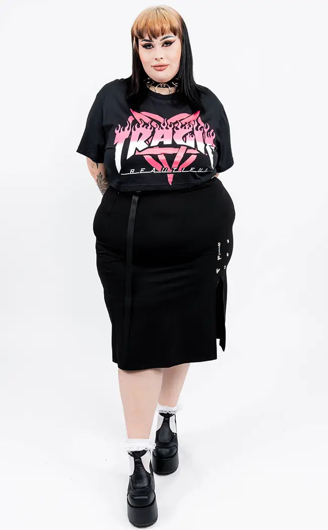 Tragic Pink Crop Tee | Plus Size