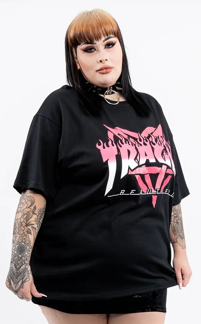 Tragic Sk8r Pink Oversized T-Shirt | Plus Size