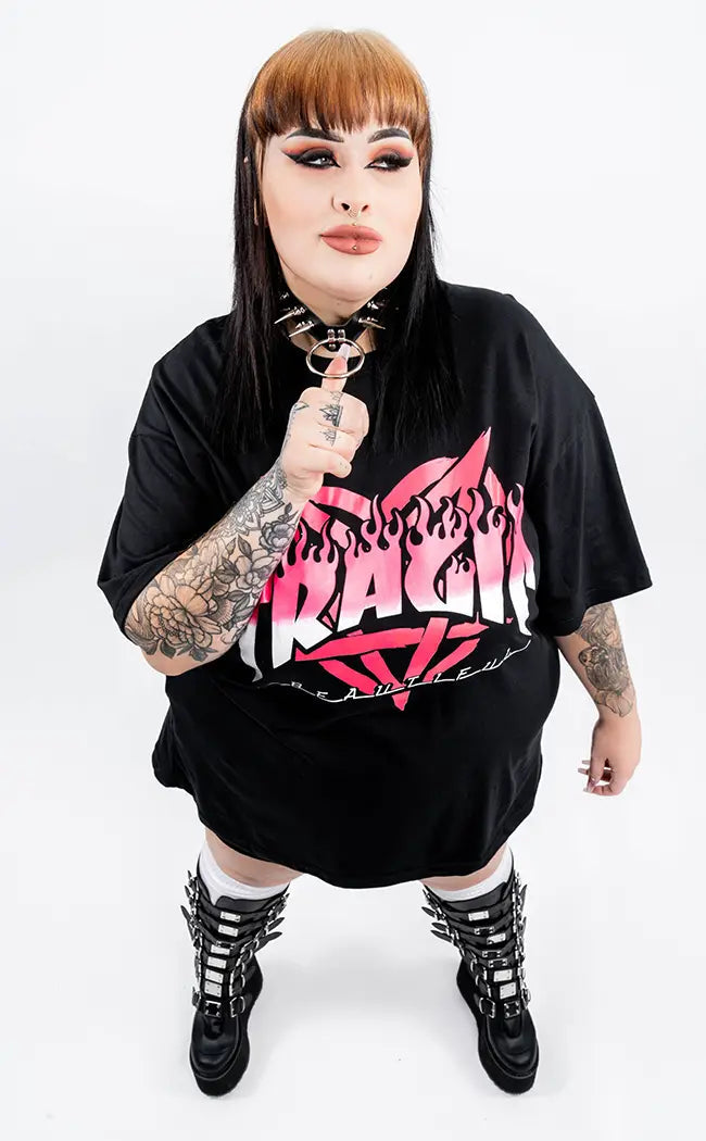 Tragic Sk8r Pink Oversized T-Shirt | Plus Size