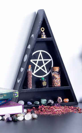 Triangle Pentagram Shelf-Witchcraft Supplies-Tragic Beautiful