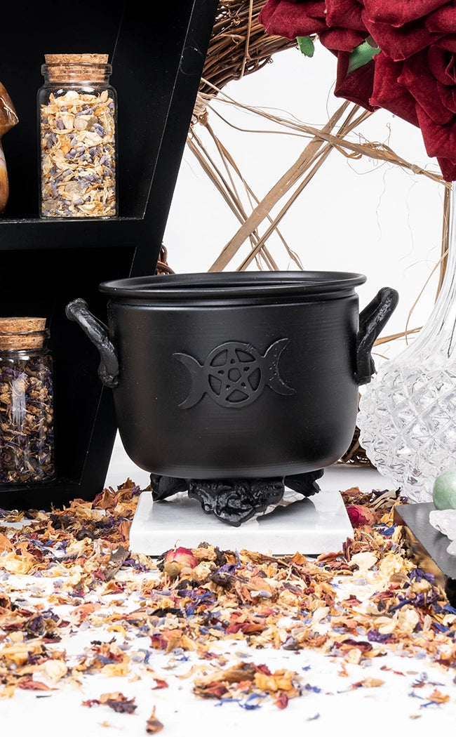 Triple Moon Ritual Incense Cauldron