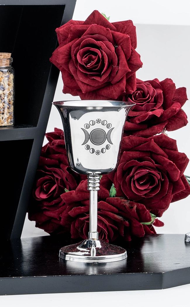 Triple Moon Stainless Steel Chalice