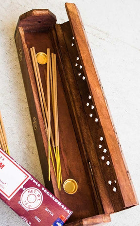 Triple Pentacle Box Incense Holder-Incense-Tragic Beautiful