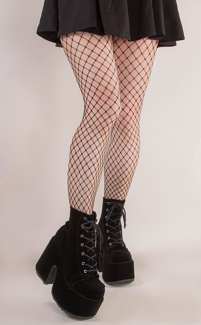 Troublemaker Black Fencenet Tights-TB-Tragic Beautiful