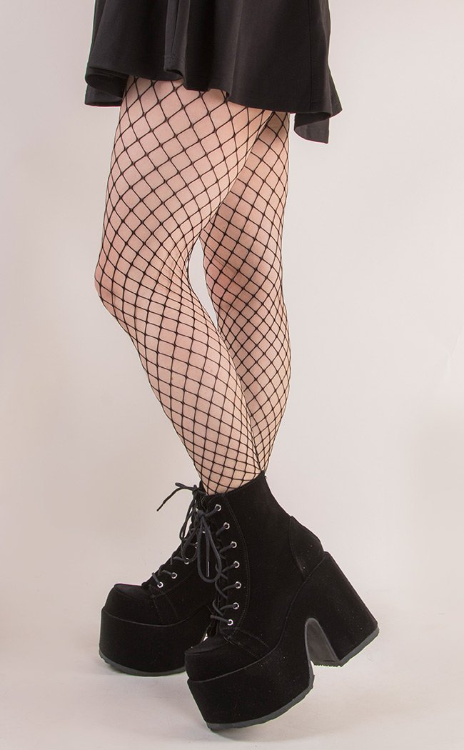 Troublemaker Black Fencenet Tights-TB-Tragic Beautiful