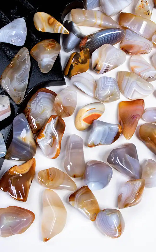 Tumbled Stones | Banded Agate-Crystals-Tragic Beautiful