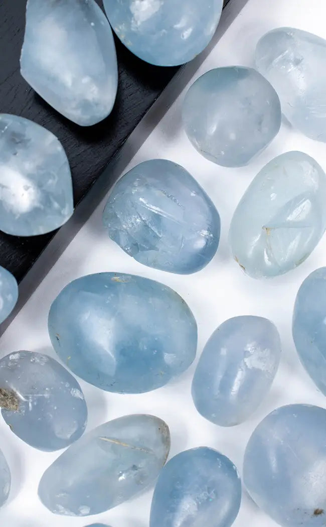 Tumbled Stones | Blue Celestite-Tumble Stones-Tragic Beautiful