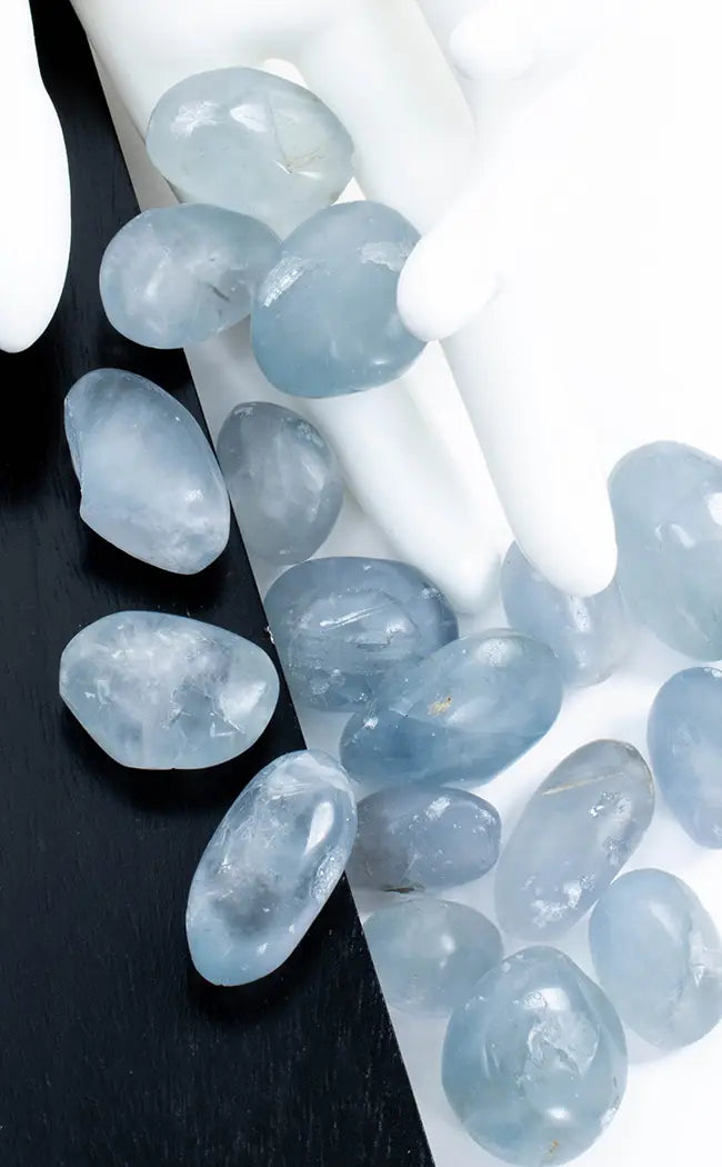 Tumbled Stones | Blue Celestite-Tumble Stones-Tragic Beautiful