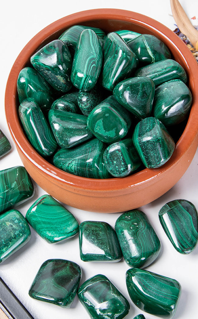 Tumbled Stones | Malachite-Crystals-Tragic Beautiful