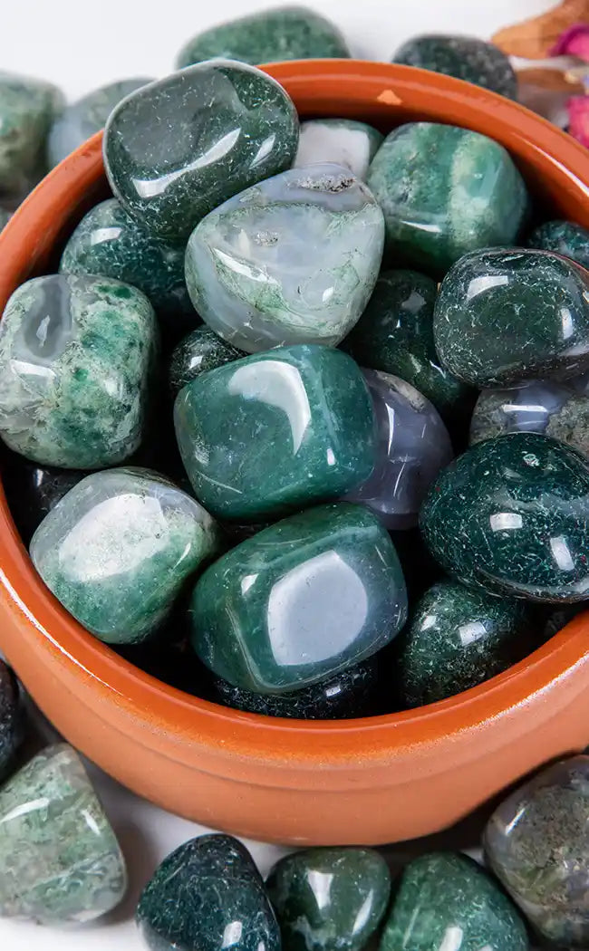 Tumbled Stones | Moss Agate-Crystals-Tragic Beautiful