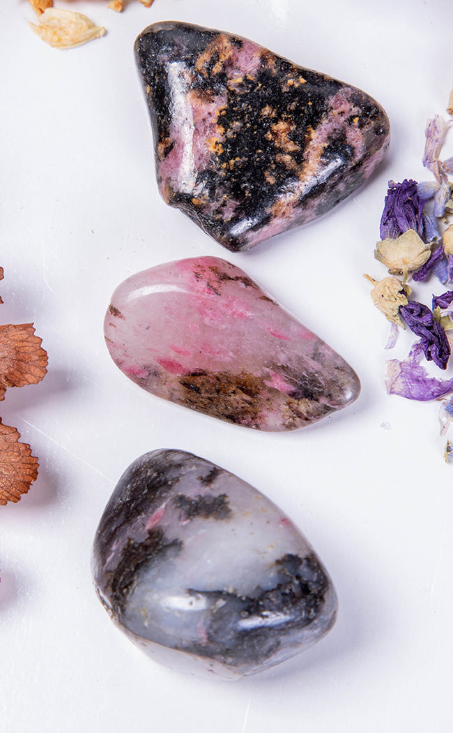 Tumbled Stones | Rhodonite-Crystals-Tragic Beautiful