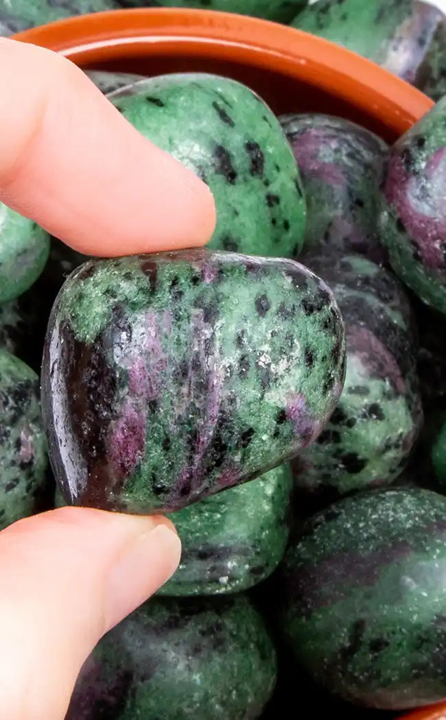 Tumbled Stones | Ruby in Zoisite-Crystals-Tragic Beautiful