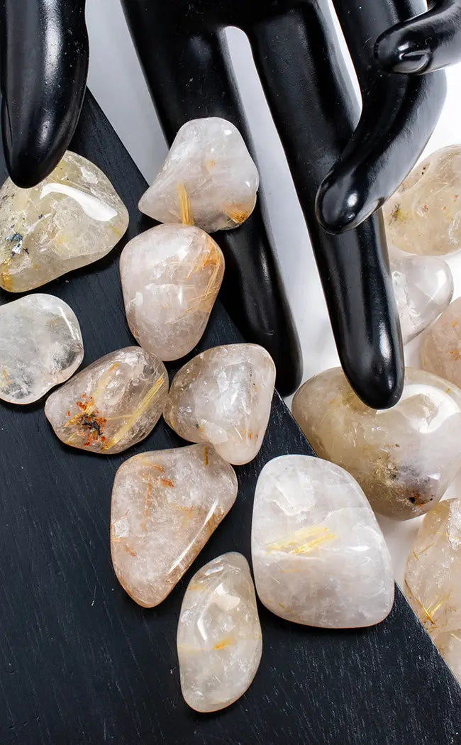 Tumbled Stones | Rutilated Quartz-Tumble Stones-Tragic Beautiful