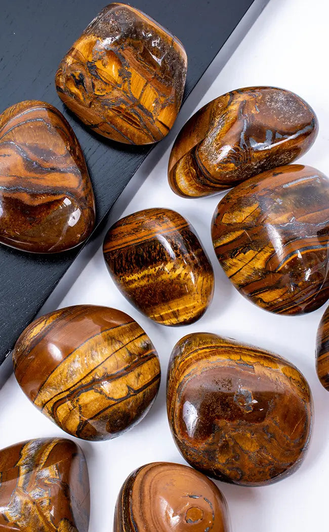 Tumbled Stones | Tigers Eye XL Premium-Tumble Stones-Tragic Beautiful