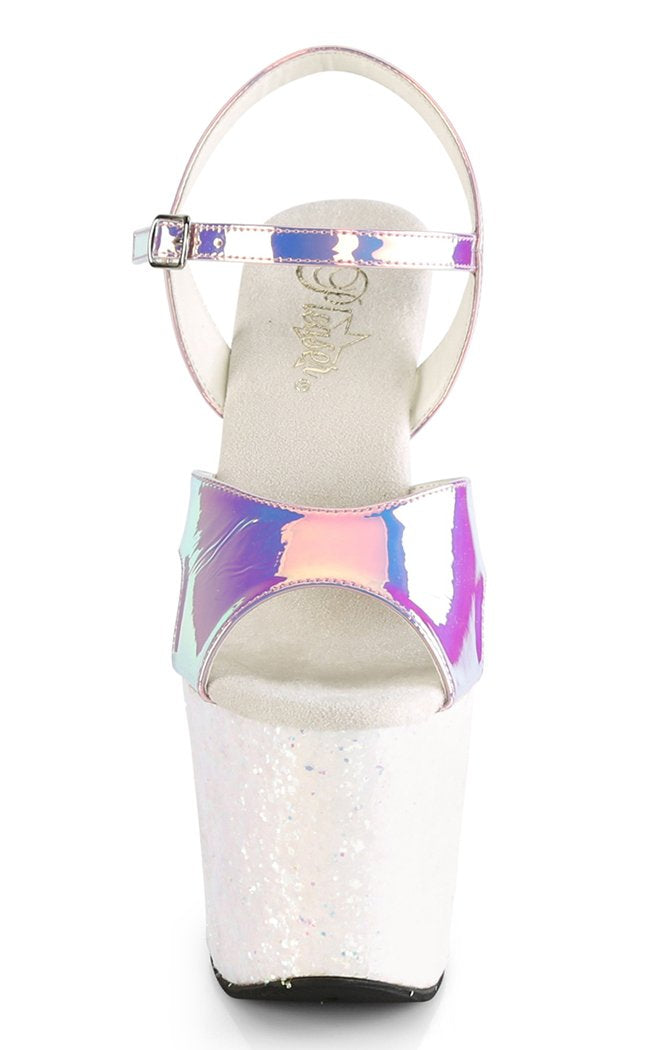 UNICORN-711LG Purple Hologram and Glitter Heels-Pleaser-Tragic Beautiful