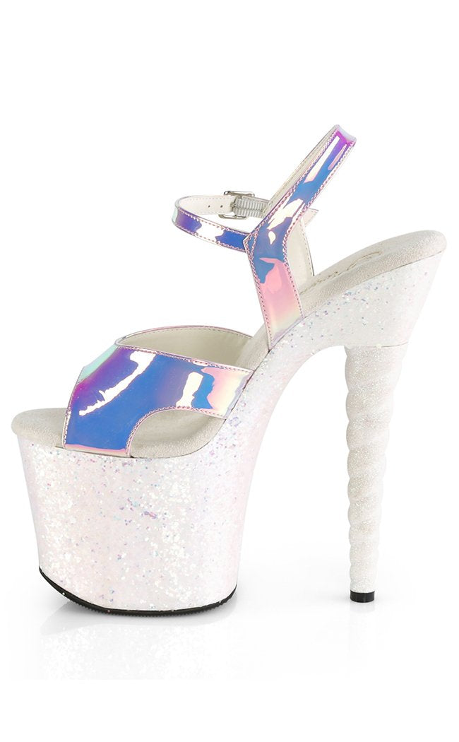 UNICORN-711LG Purple Hologram and Glitter Heels-Pleaser-Tragic Beautiful