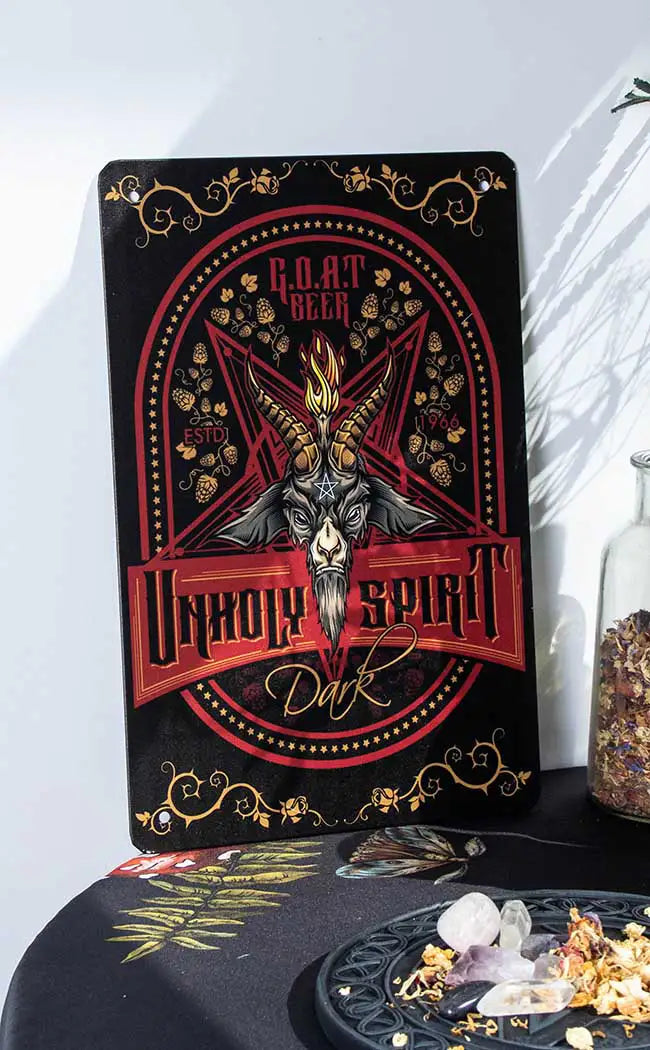 Unholy Spirit Tin Sign-Drop Dead Gorgeous-Tragic Beautiful