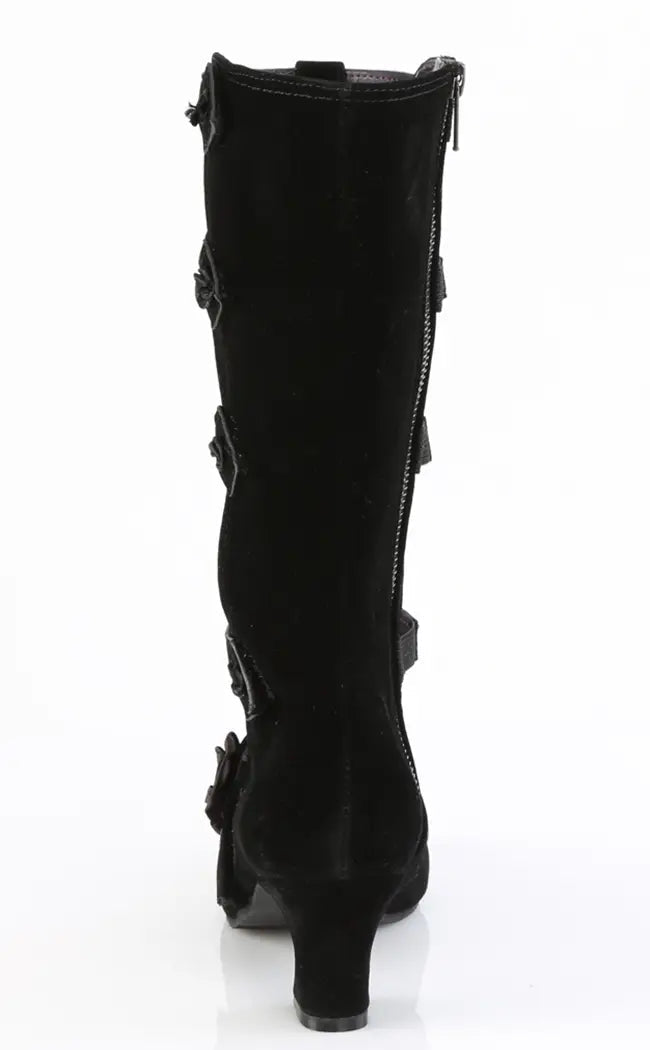 WHIMSY-118 Black Suede Mid-Calf Boots