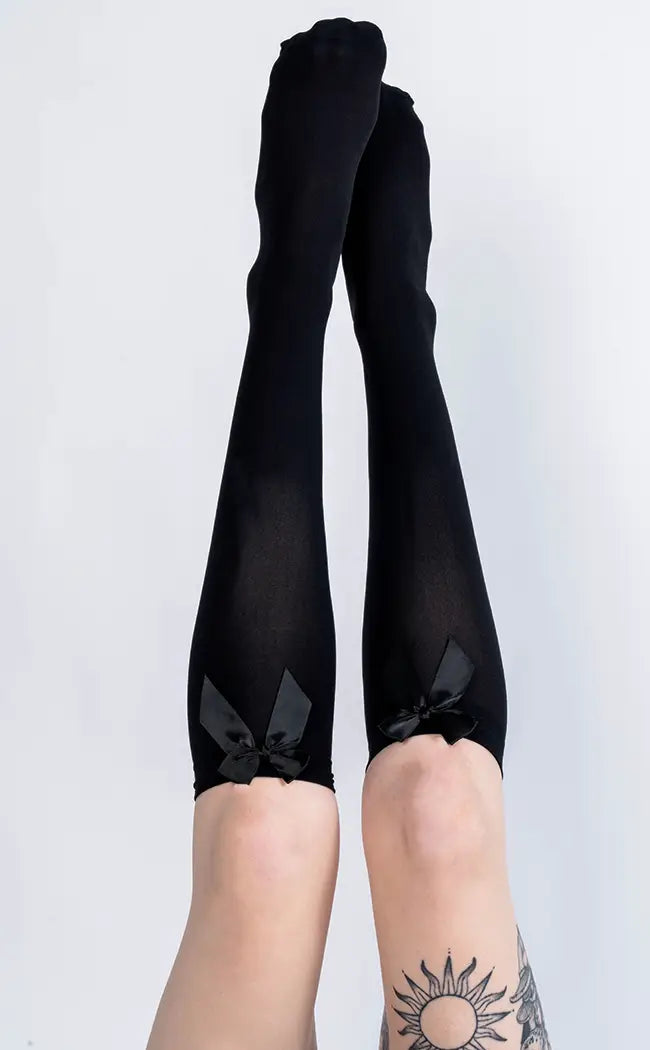 Wildest Dreams Black Knee High Socks Gothic Lingerie Hosiery