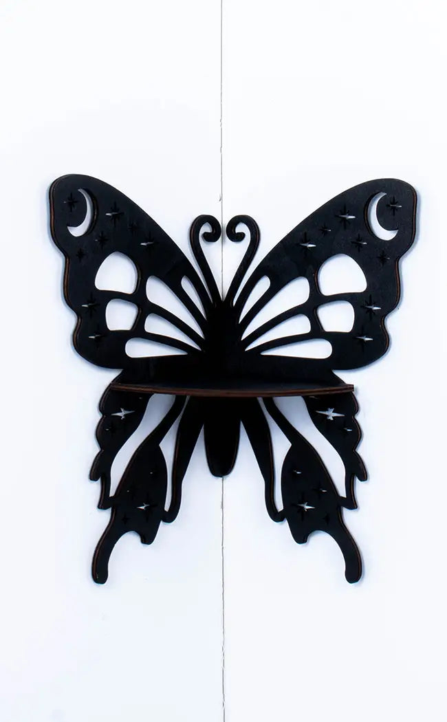 Wooden Butterfly Corner Shelf-Witchcraft Supplies-Tragic Beautiful