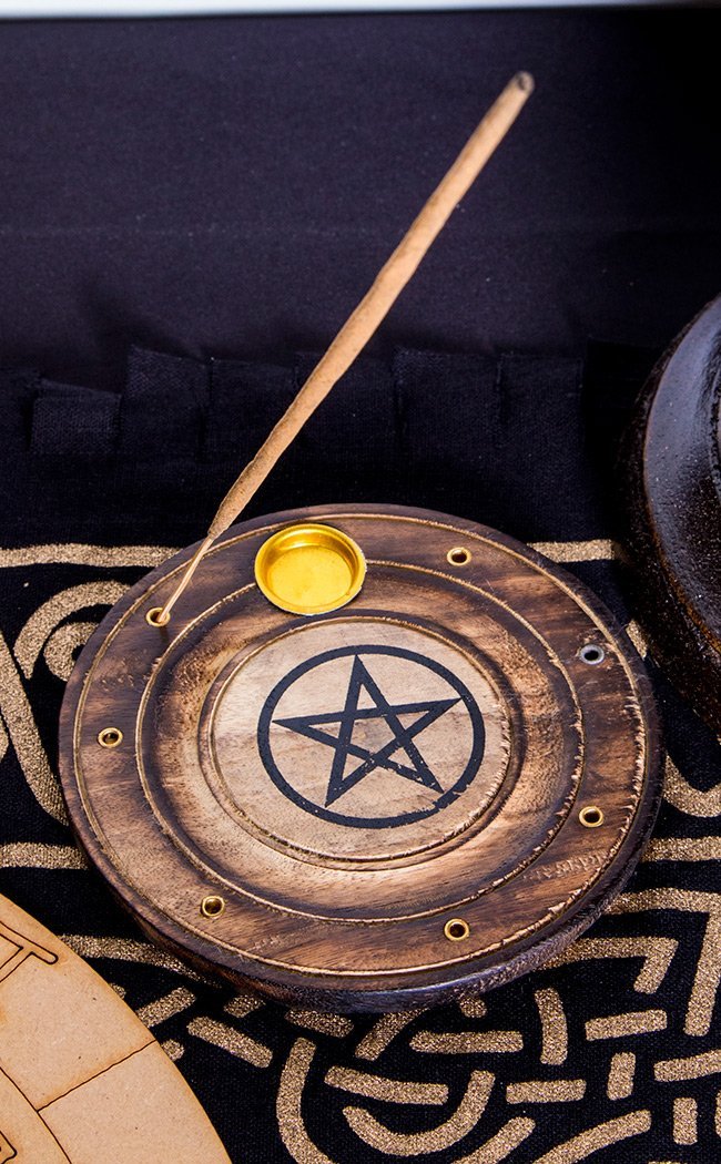 Wooden Pentagram Ash Catcher-Incense-Tragic Beautiful