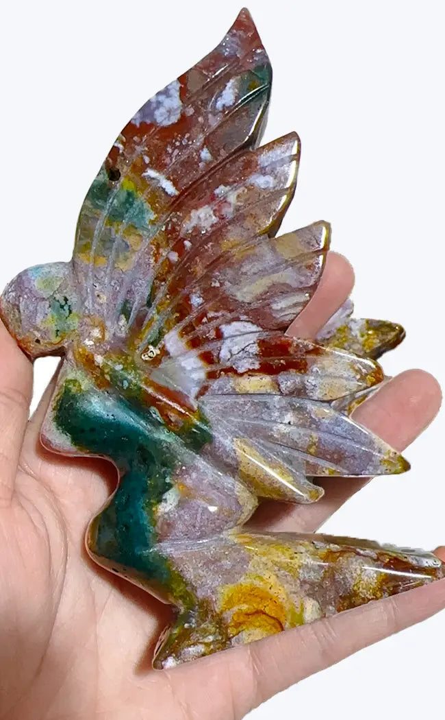 XL Premium Ocean Jasper Crystal Fairy Carving-Crystals-Tragic Beautiful