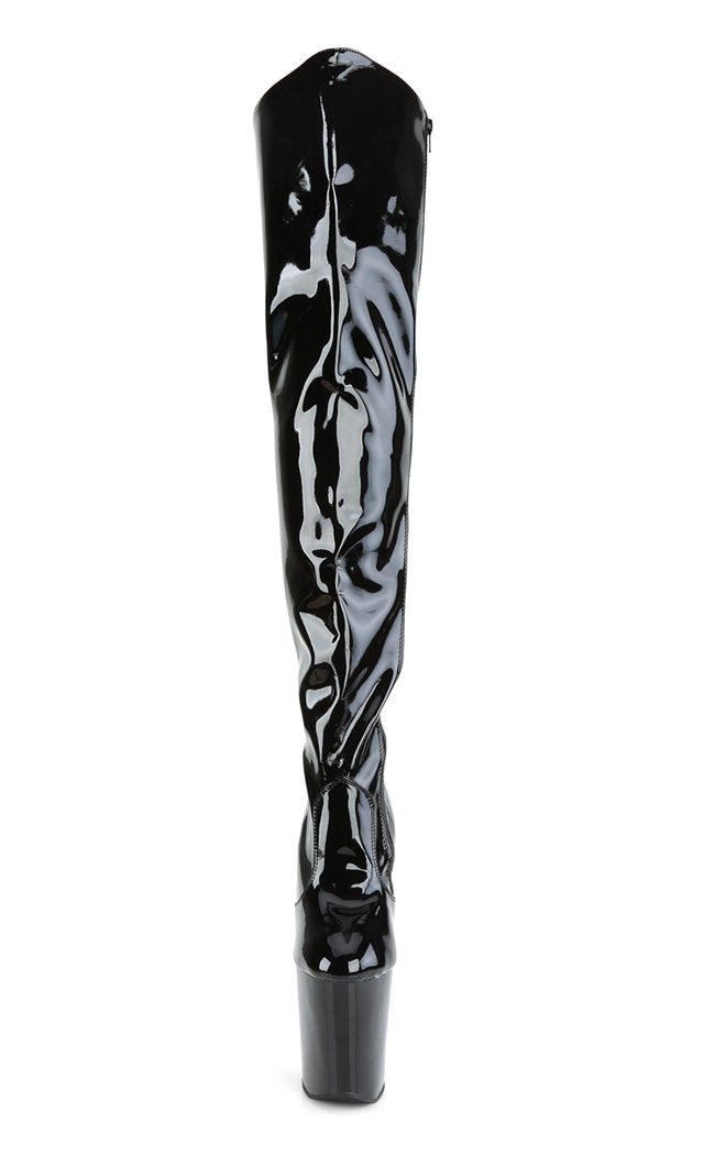 XTREME-3010 Black Thigh High Boots-Pleaser-Tragic Beautiful