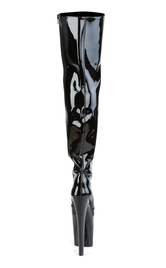 XTREME-3010 Black Thigh High Boots-Pleaser-Tragic Beautiful