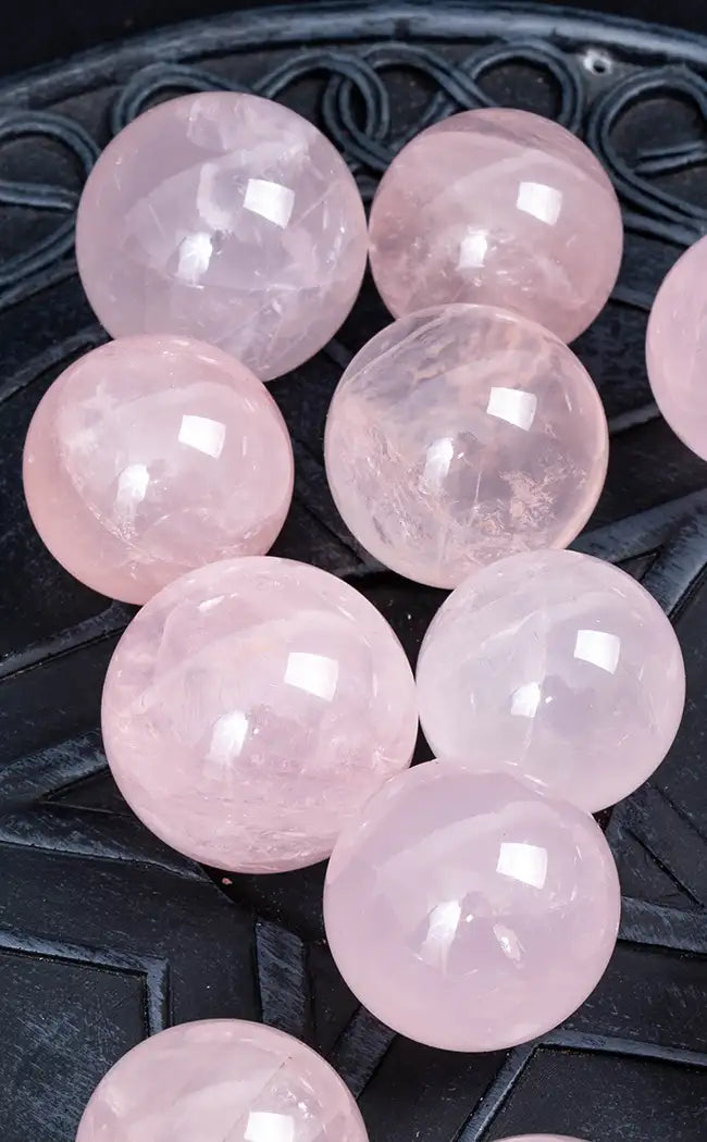 AA Six Star Line Rose Quartz Crystal Spheres