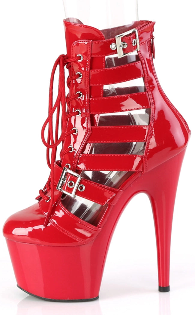 ADORE-1013MST Red Patent Ankle Boots