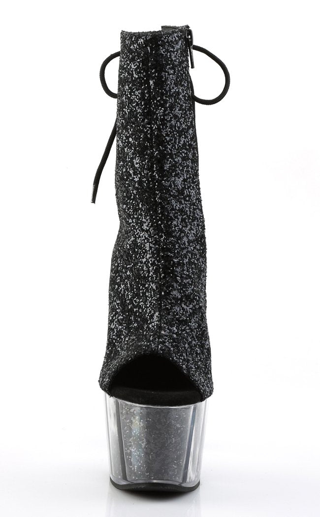 ADORE-1018G Black Glitter Ankle Boots-Pleaser-Tragic Beautiful