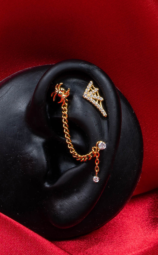 Arachne Ear Stack-Impaler Body Jewellery-Tragic Beautiful