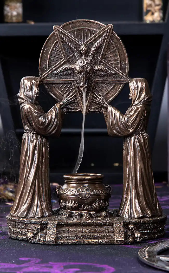 Baphomet Antiquity Occult Backflow Incense Burner Gothic Ornament 18cm