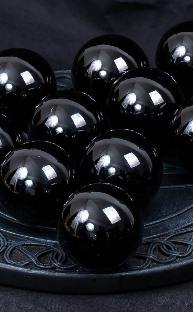 Black Obsidian Crystal Spheres