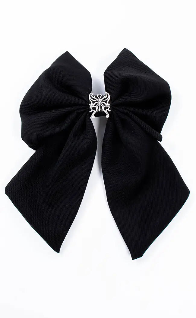 Butterfly Sigil Bow Hairclip-Cold Black Heart-Tragic Beautiful