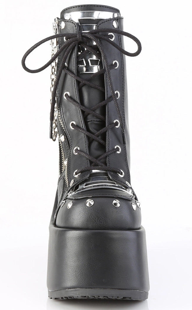 CAMEL-208 Black Vegan Lace-Up Ankle Boots-Demonia-Tragic Beautiful