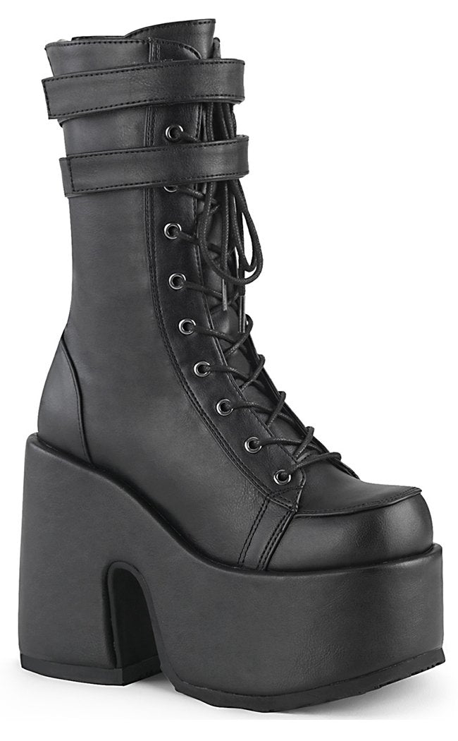 Camel-250 Black Vegan Platform Boots-Demonia-Tragic Beautiful